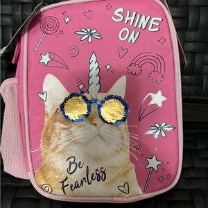 Thermal Insulated Lunch Bag Fit + Fresh Unicorn Cat Sequin Glasses Fearless fun